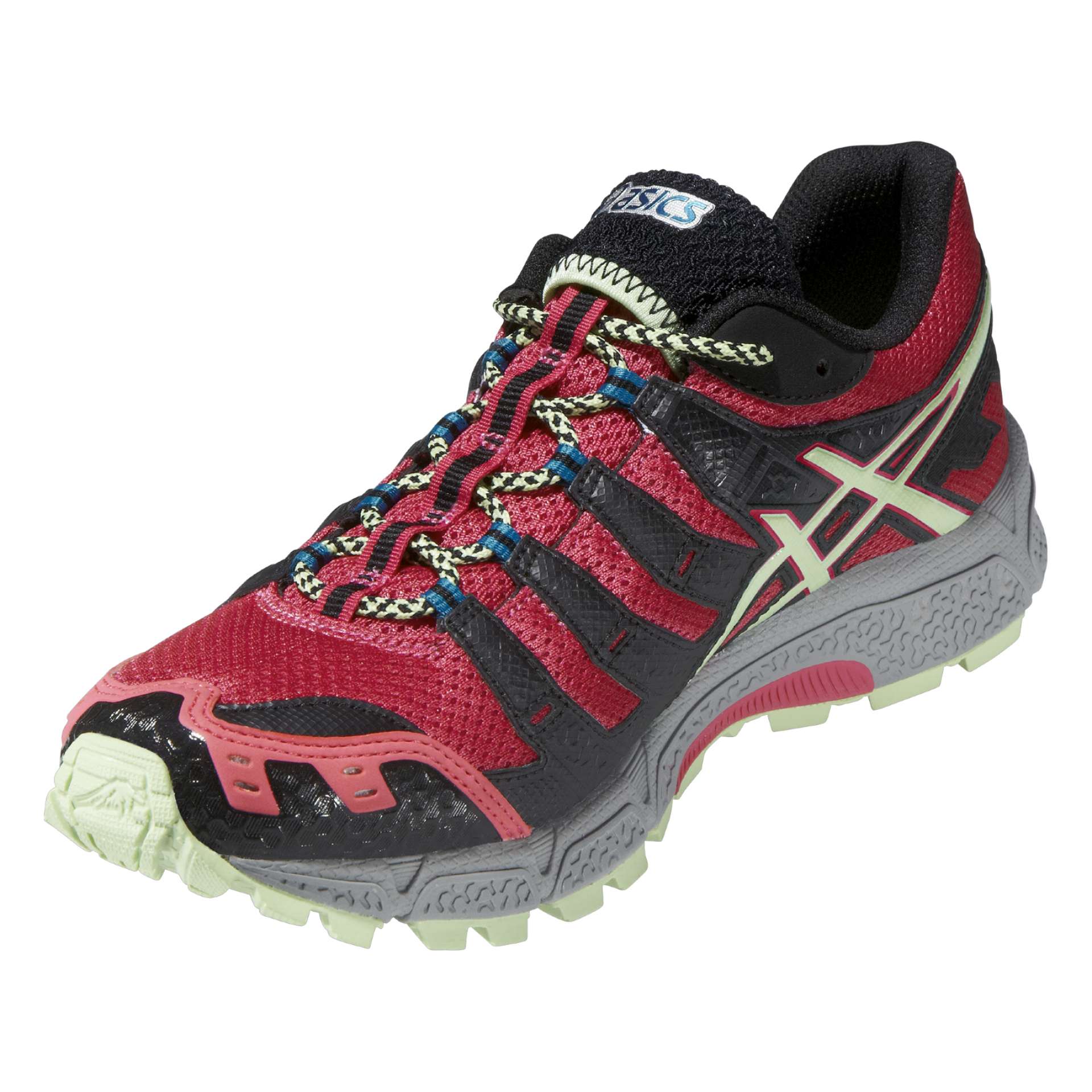 Mit dem ASICS GEL Fuji Attack 2 Trail Laufschuh konnen Sie unbesorgt abseits der gebahnten Wege laufen. Die Schuhe sind stabil und unterstutzen Sie auf unebenen Untergrund. buy at Futurumshop